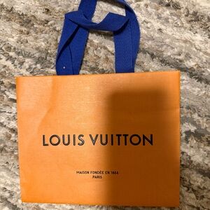 Louis Vuitton Vibrant Orange Tote with Blue Handles